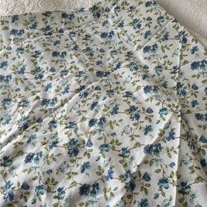 Floral Blue and White round table cloth 66” round